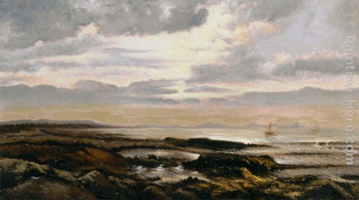 Theodore Rousseau Seacape with a Boat on the Horizon